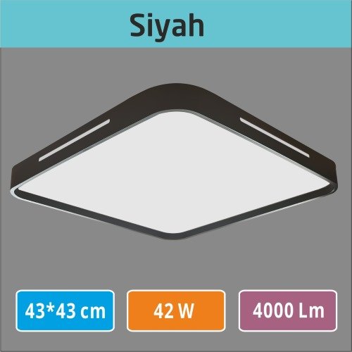 Sıva Üstü Led Panel 43*43 Siyah