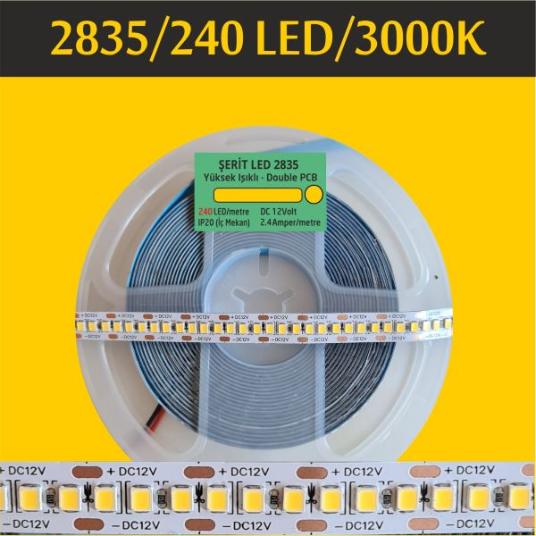 2835 Şerit Led | 240 Led | Günışığı 3000K