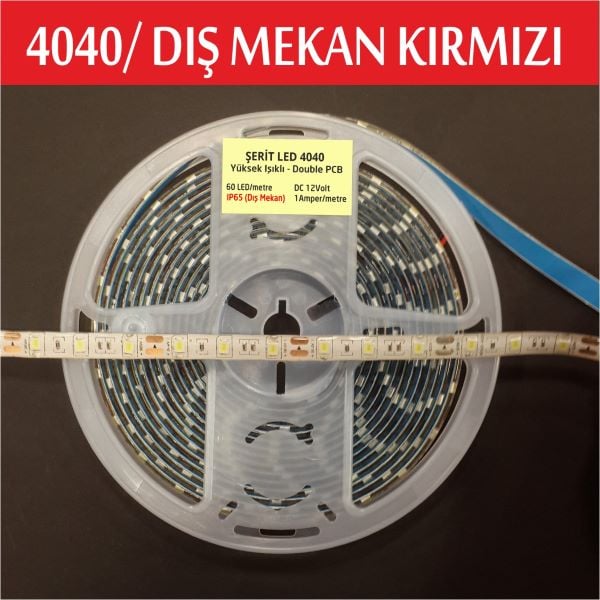 4040 Şerit Led | Dış Mekan Kırmızı