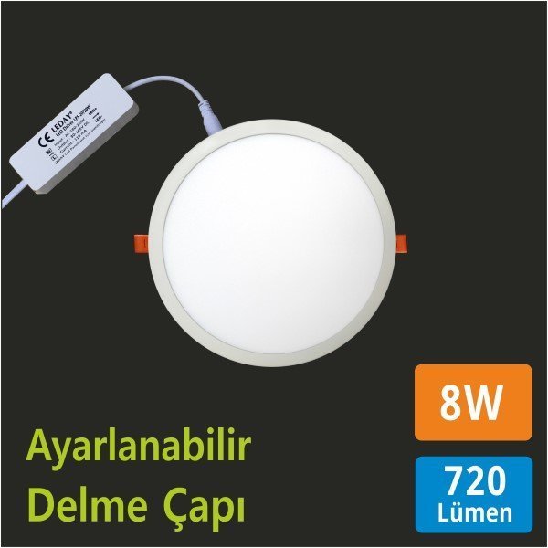 8W Led Panel Spot Beyaz Işık