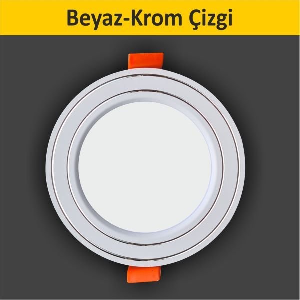 3 Renkli Led Spot - Krom Çizgili