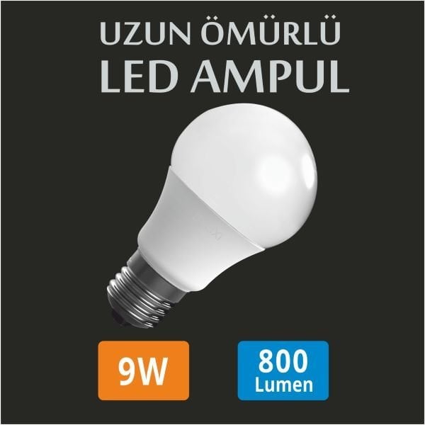 Led Ampul 9W Günışığı