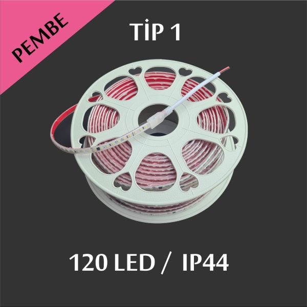 220V Şerit Led Tip 1 Pembe