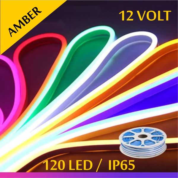 12 Volt Neon Şerit Led Amber