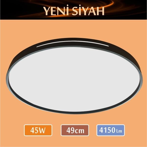 Sıva Üstü Led Panel 45W Yeni Siyah