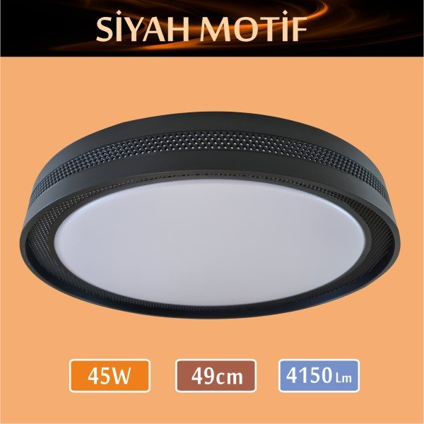 Sıva Üstü Led Panel 45W Siyah Motif