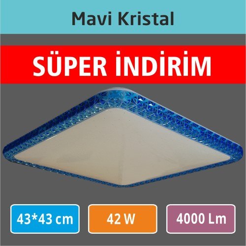 Sıva Üstü Led Panel 43*43 Mavi Kristal