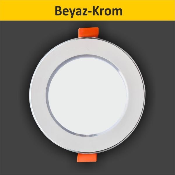 3 Renkli Led Spot - Beyaz Krom 180 Adet