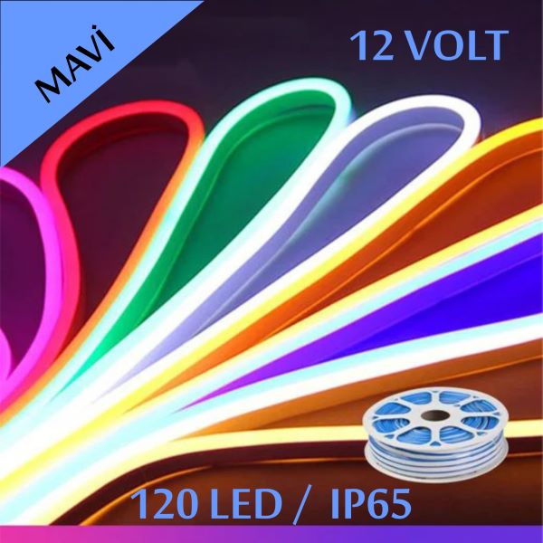 12 Volt Neon Şerit Led Mavi