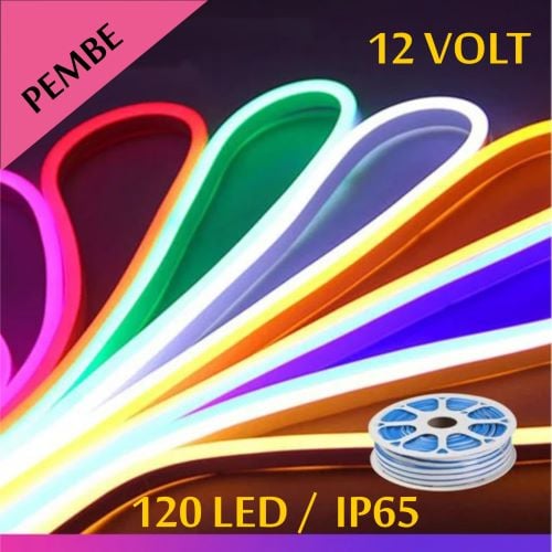 12 Volt Neon Şerit Led Pembe