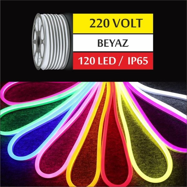 220 Volt Neon Led Beyaz 6x12mm