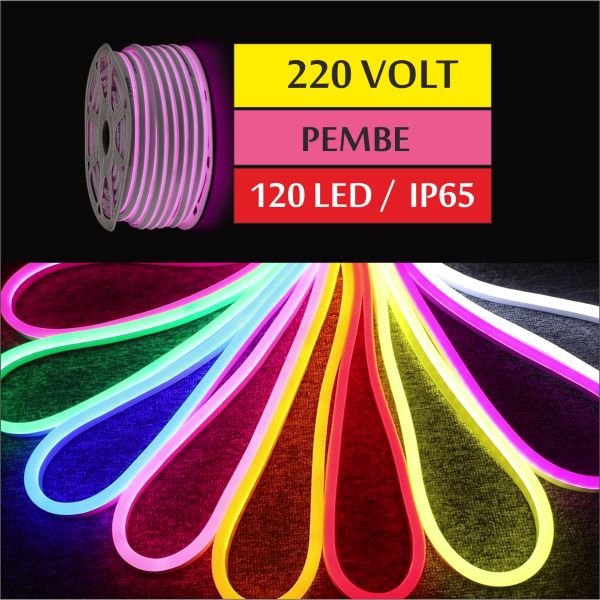 220 Volt Neon Led Pembe 6x12mm